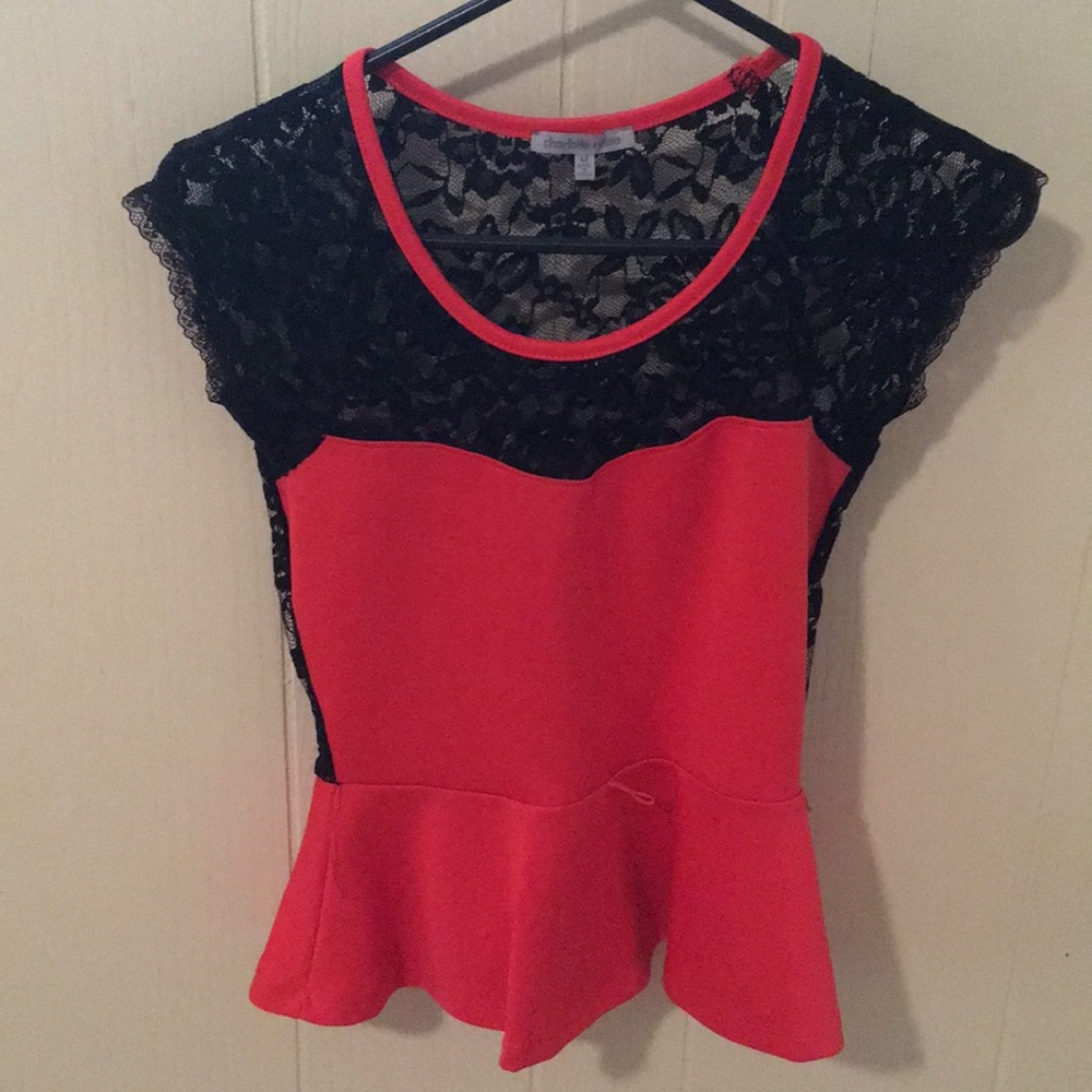 Charlotte Russe - Dressy lace flair top